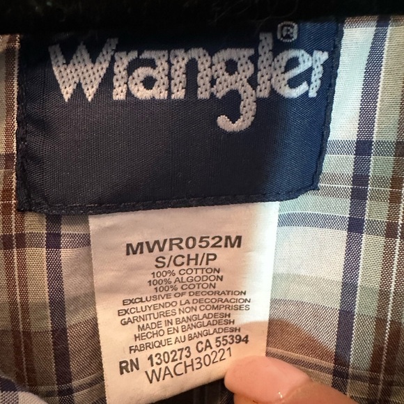 Men's Wrangler Long Sleeve Pearl Snap Up Shirt Western Striped Brown Small - Picture 6 of 6